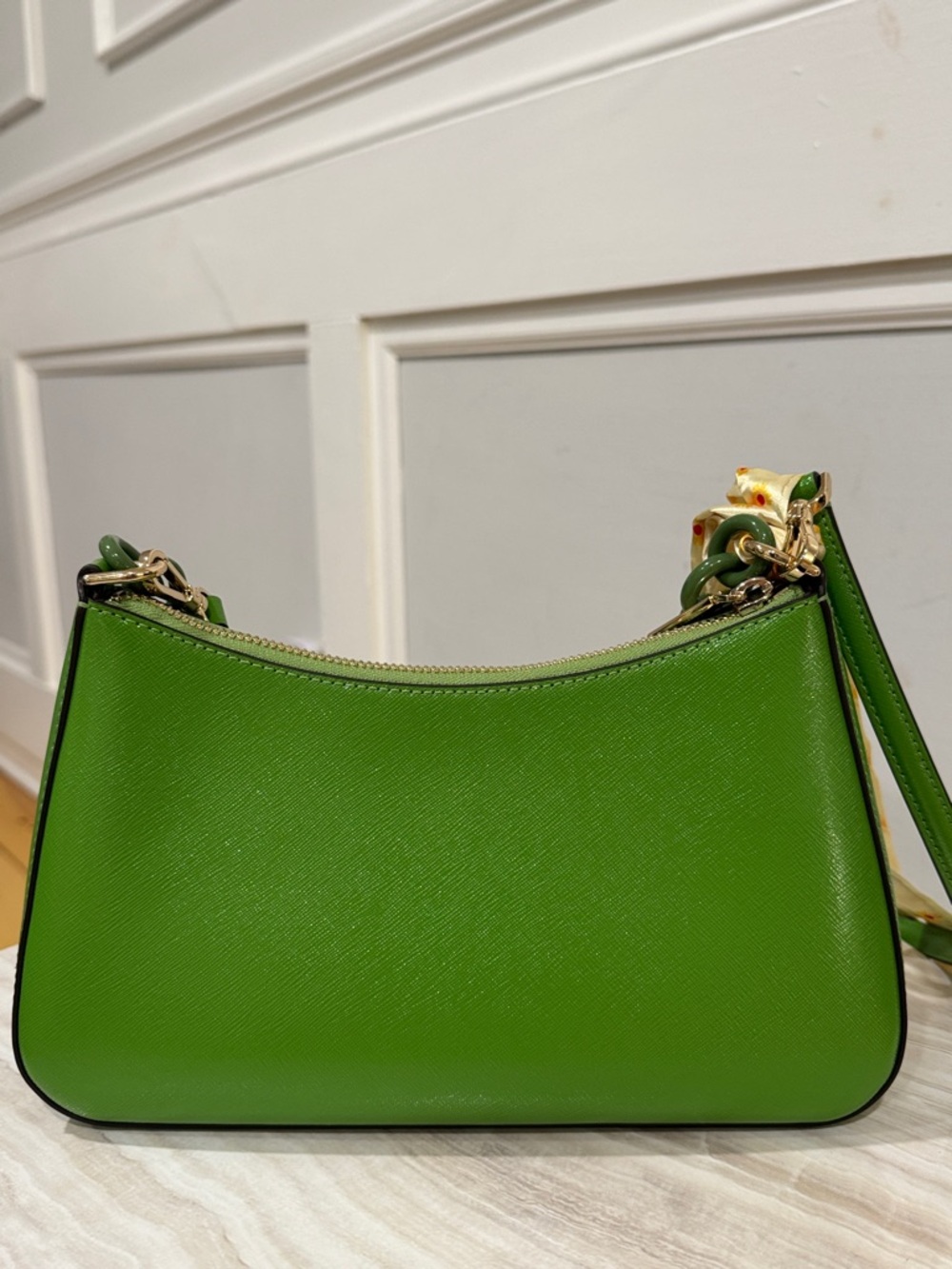 kate spade Madison Convertible Crossbody Green Leather Resin Chain Shoulder Bag - Picture 8 of 17